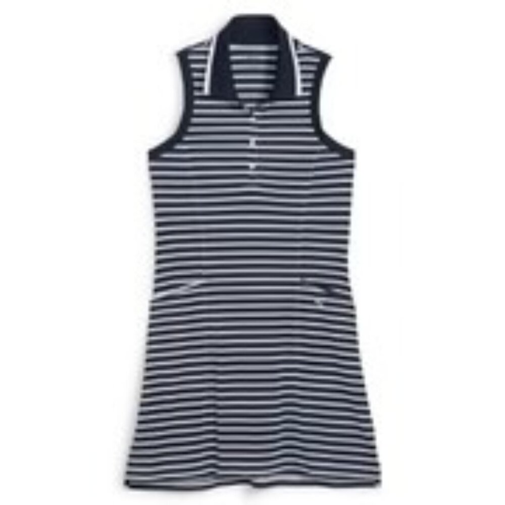 Puma Navy and White Striped Pique Golf Dress with undershorts Size Small
